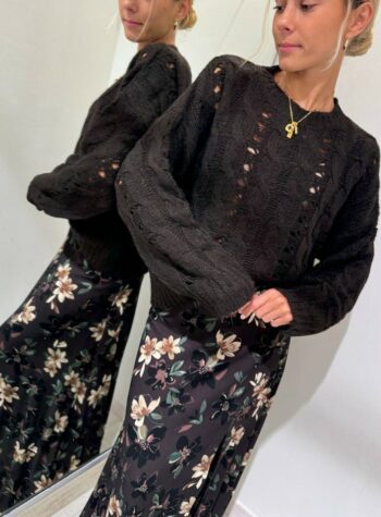 Shop Online Maglione moro girocollo con trecce Mar de Margaritas