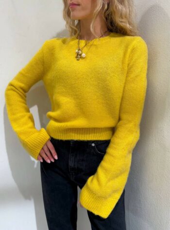 Shop Online Maglione corto girocollo giallo The Loom Archive