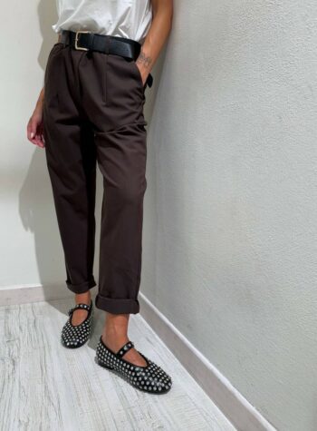 Shop Online Pantalone moro in cotone con cintura Susy mix
