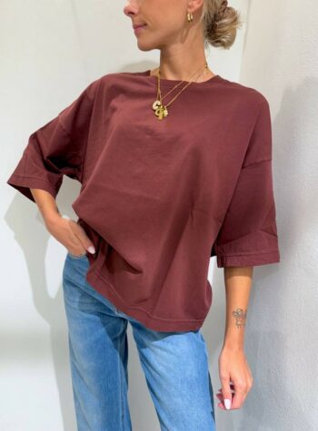 Shop Online T-shirt oversize bordeaux girocollo HaveOne