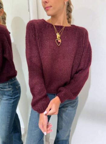 Shop Online Maglione vino in mohair con lurex Souvenir