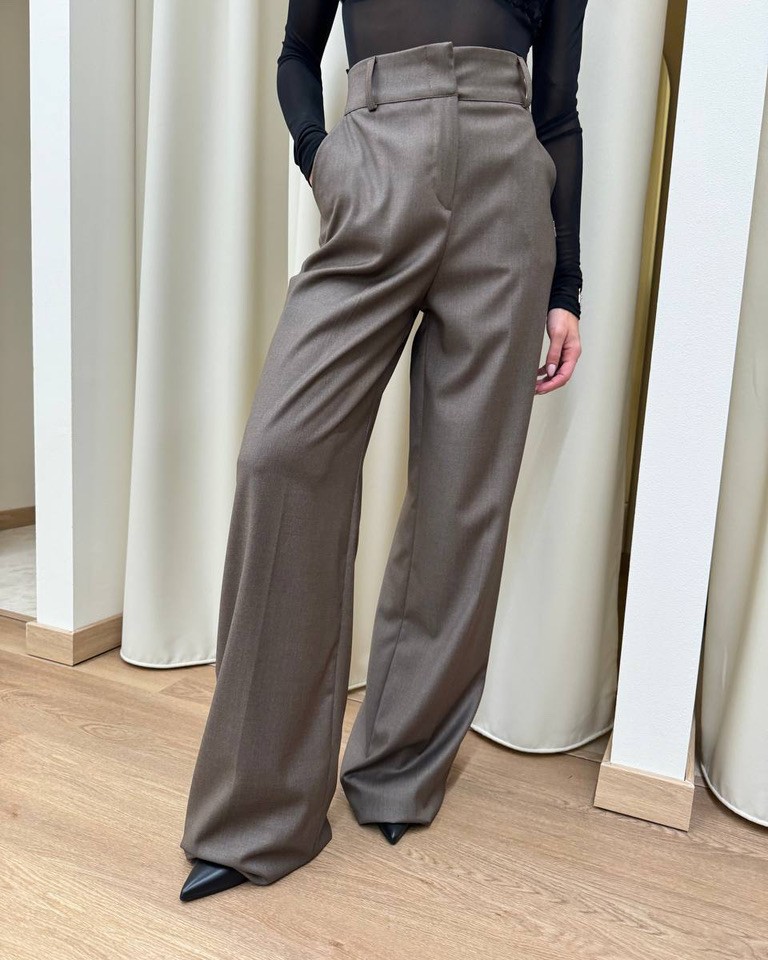Pantalone palazzo tortora Revise Shop Online Pantalone palazzo tortora Revise