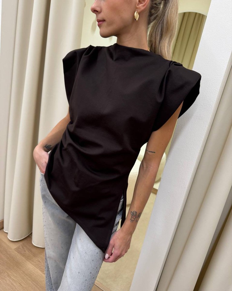 Top moro asimmetrico spallina imbottita AnnaRita N Shop Online Top moro asimmetrico spallina imbottita AnnaRita N