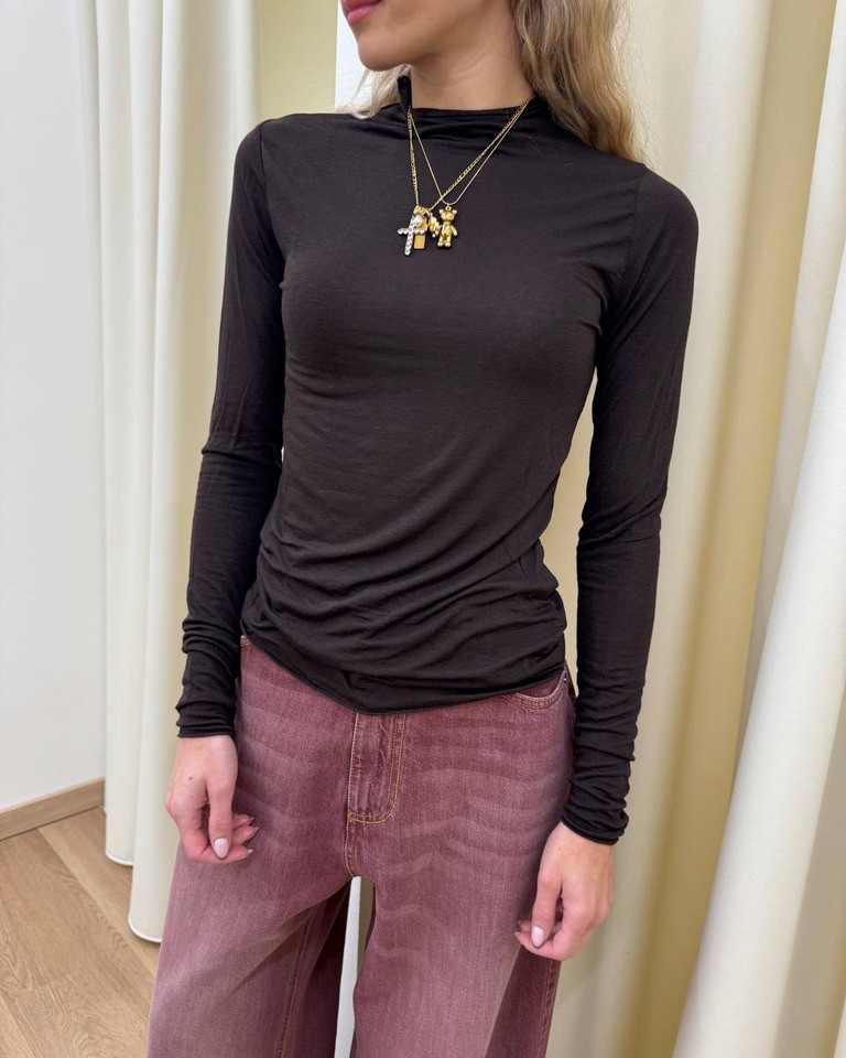 Maglia moro collo cratere misto cachemire HaveOne Shop Online Maglia moro collo cratere misto cachemire HaveOne