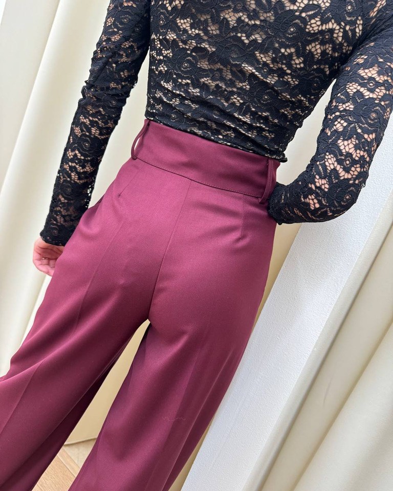 Pantalone palazzo bordeaux Revise Shop Online Pantalone palazzo bordeaux Revise