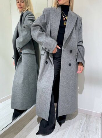 Shop Online Cappotto lungo grigio mèlange Souvenir