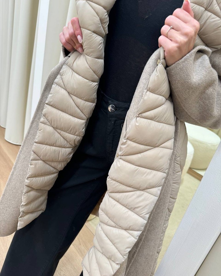 Cappotto imbottito beige mèlange Vicolo Shop Online Cappotto imbottito beige mèlange Vicolo