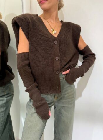 Shop Online Gilet moro con spalle imbottite e manicotti HaveOne