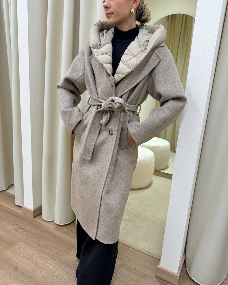 Cappotto imbottito beige mèlange Vicolo Shop Online Cappotto imbottito beige mèlange Vicolo
