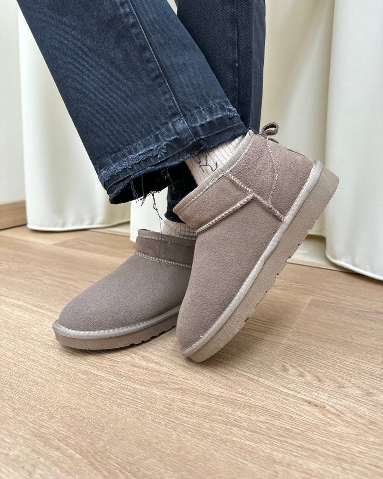 Stivaletto mini in suede tortora Ovyè Shop Online Stivaletto mini in suede tortora Ovyè