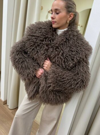 Shop Online Eco pelliccia tortora con revers AnnaRita N