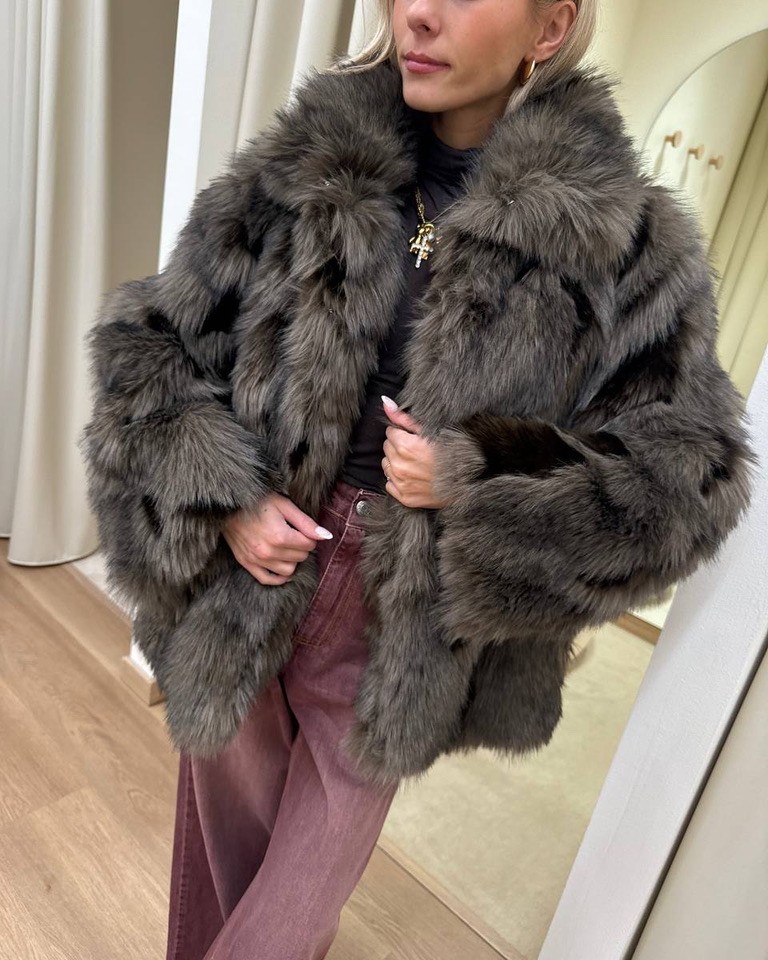 Pelliccia con rever moro HaveOne Shop Online Pelliccia con rever moro HaveOne