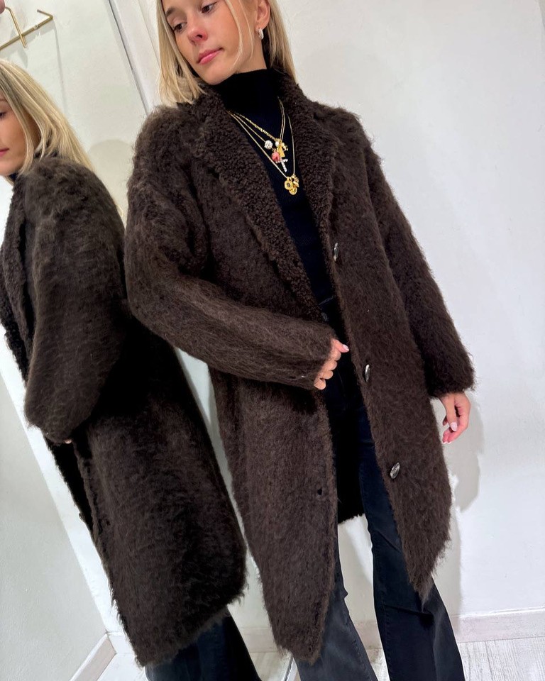 Cappotto teddy moro Kontatto Shop Online Cappotto teddy moro Kontatto