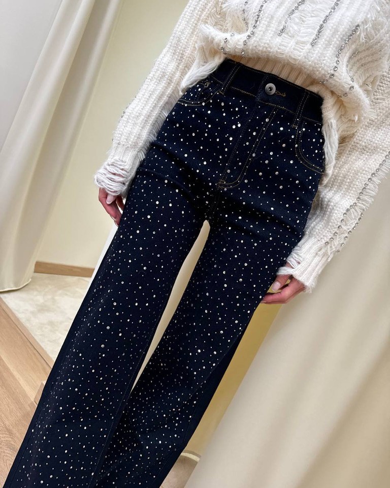 Jeans dritto Corbara con strass Odì Odì Shop Online Jeans dritto Corbara con strass Odì Odì