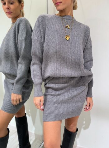 Shop Online Completo in maglia grigio minigonna e maglia HaveOne