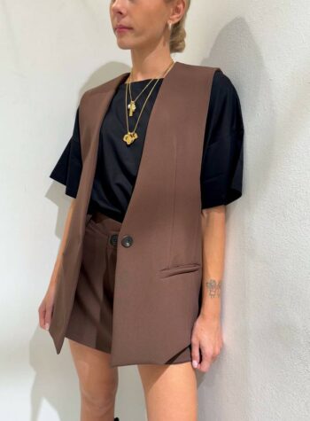 Shop Online Gilet oversize cioccolato HaveOne