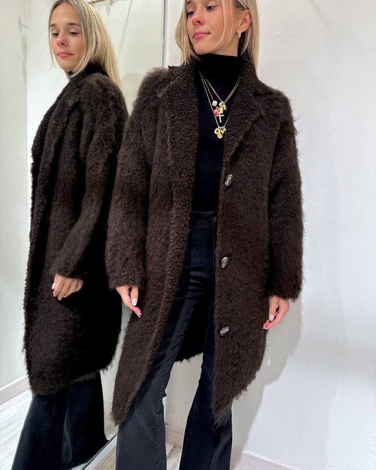 Cappotto teddy moro Kontatto Shop Online Cappotto teddy moro Kontatto