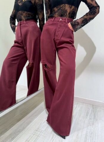 Shop Online Jeans bordeaux in bull con rotture Hinnominate