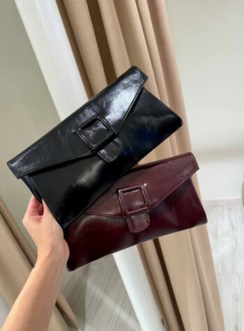 Shop Online Pochette yonca in pelle prugna Twentyfourhaitch