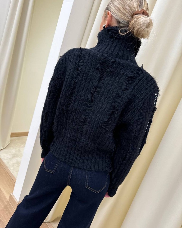 Maglione Laura nero con strass e rotture Odì Odì Shop Online Maglione Laura nero con strass e rotture Odì Odì