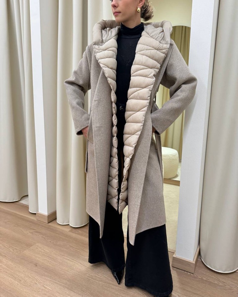 Cappotto imbottito beige mèlange Vicolo Shop Online Cappotto imbottito beige mèlange Vicolo