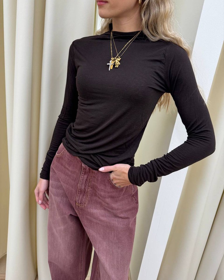 Maglia moro collo cratere misto cachemire HaveOne Shop Online Maglia moro collo cratere misto cachemire HaveOne