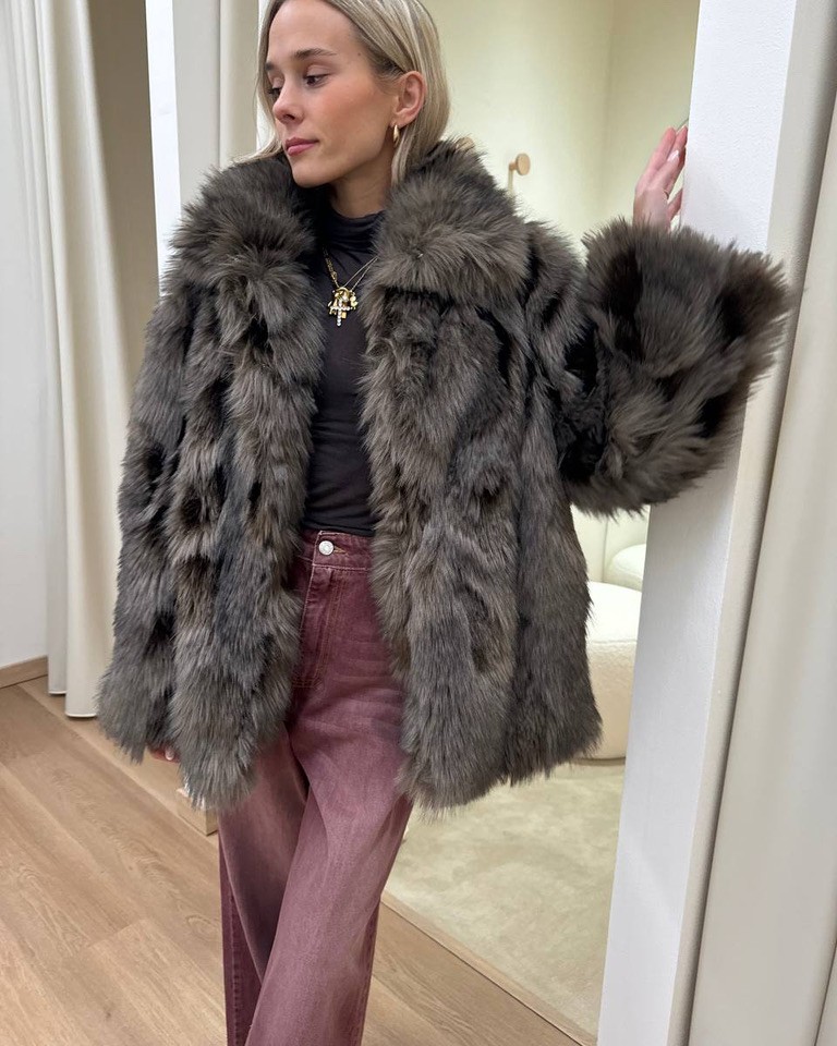 Pelliccia con rever moro HaveOne Shop Online Pelliccia con rever moro HaveOne