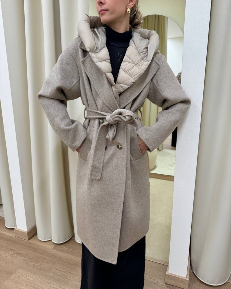 Cappotto imbottito beige mèlange Vicolo Shop Online Cappotto imbottito beige mèlange Vicolo