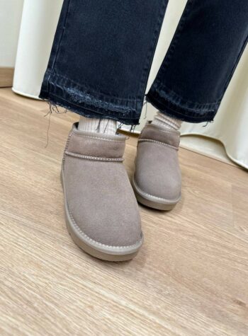 Stivaletto mini in suede tortora Ovyè Shop Online Stivaletto mini in suede tortora Ovyè
