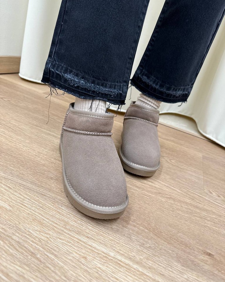 Stivaletto mini in suede tortora Ovyè Shop Online Stivaletto mini in suede tortora Ovyè