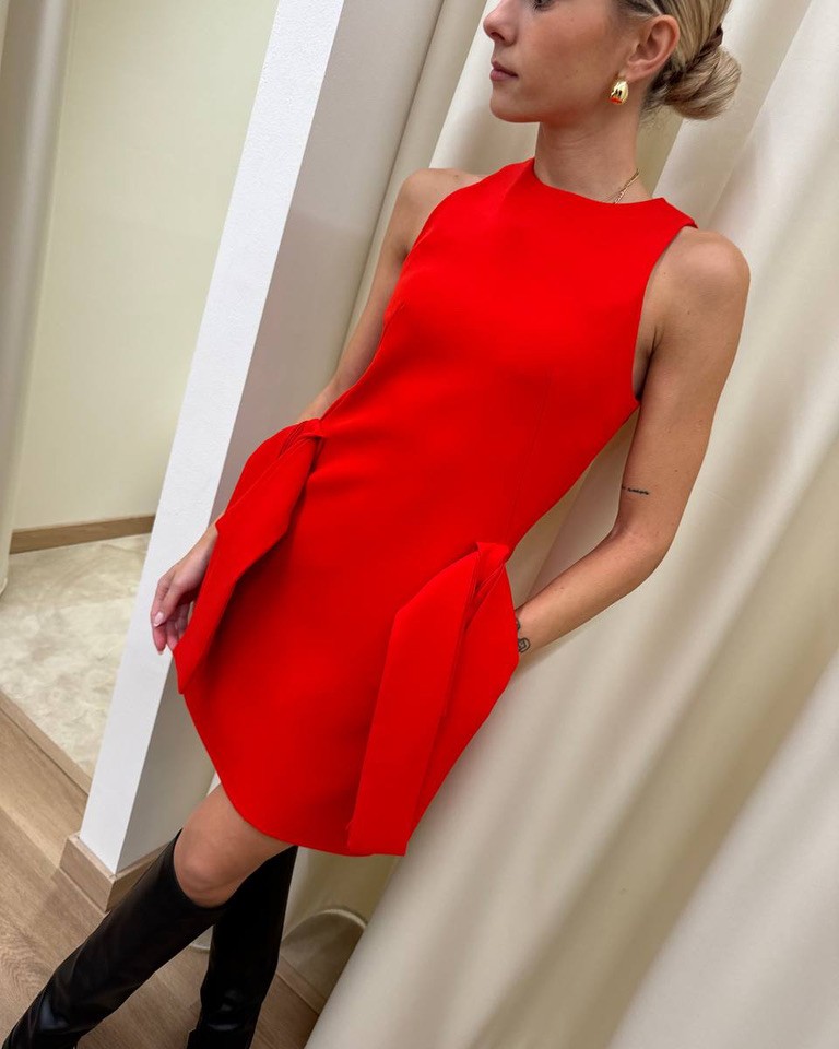 Vestito Angri corto rosso con fiocchi Odì Odì Shop Online Vestito Angri corto rosso con fiocchi Odì Odì