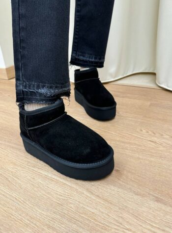 Stivaletto mini in suede platform nero Ovyè Shop Online Stivaletto mini in suede platform nero Ovyè