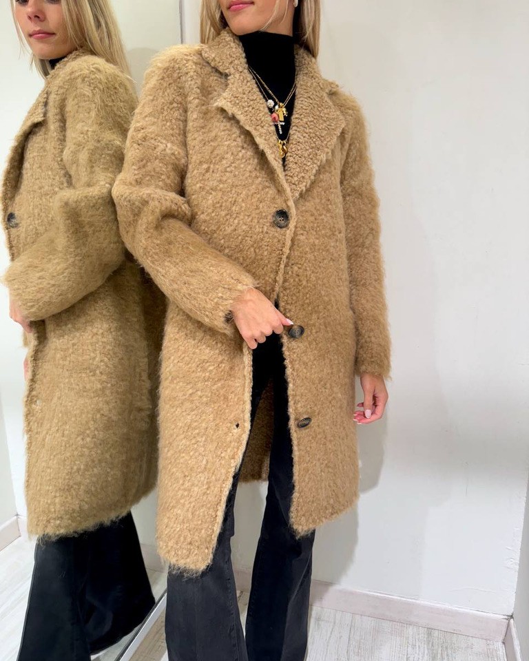 Cappotto teddy biscotto Kontatto Shop Online Cappotto teddy biscotto Kontatto