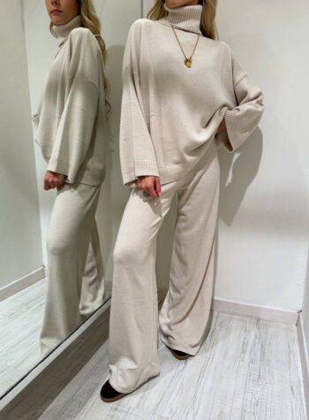 Pantalone avorio in maglia misto cachemire Kontatto Shop Online Pantalone avorio in maglia misto cachemire Kontatto