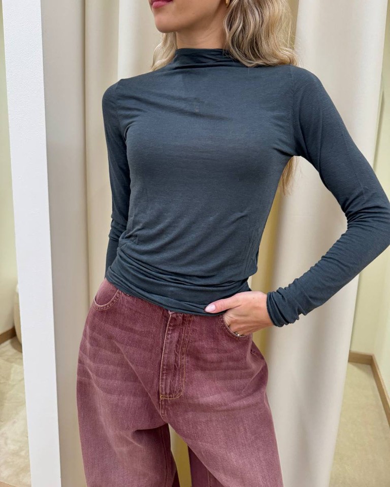 Maglia piombo collo cratere misto cachemire HaveOne Shop Online Maglia piombo collo cratere misto cachemire HaveOne