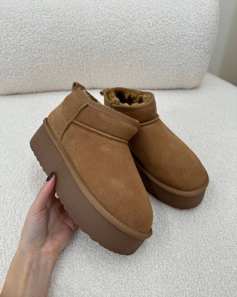 Stivaletto mini in suede camel platform Ovyè Shop Online Stivaletto mini in suede camel platform Ovyè