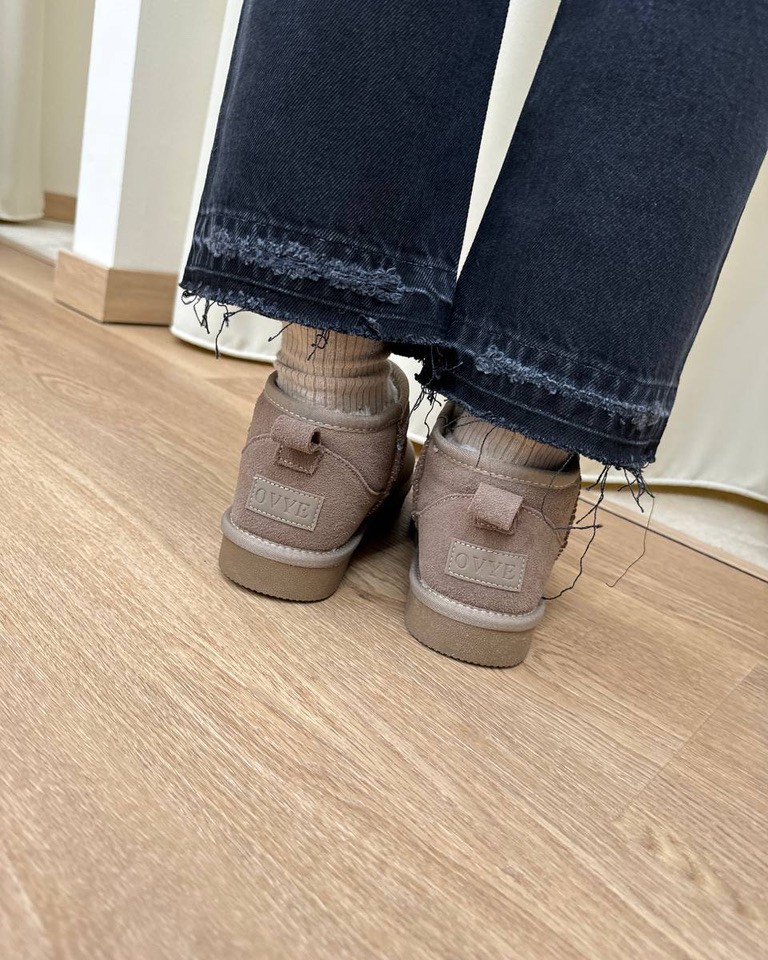 Stivaletto mini in suede tortora Ovyè Shop Online Stivaletto mini in suede tortora Ovyè