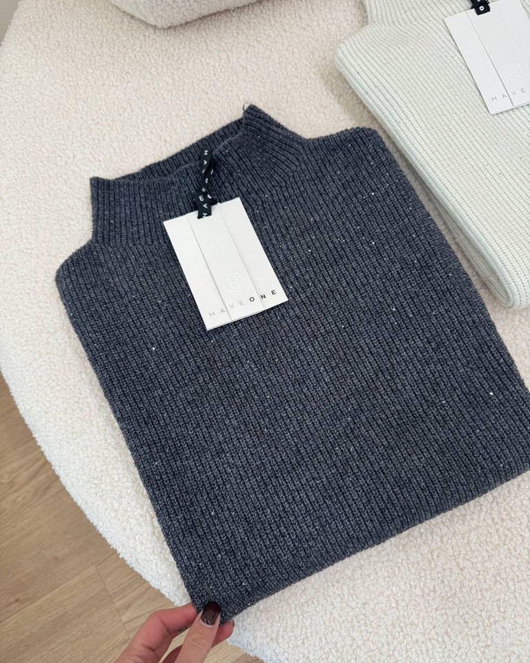 Gilet oversize grigio con micro paillettes HaveOne Shop Online Gilet oversize grigio con micro paillettes HaveOne