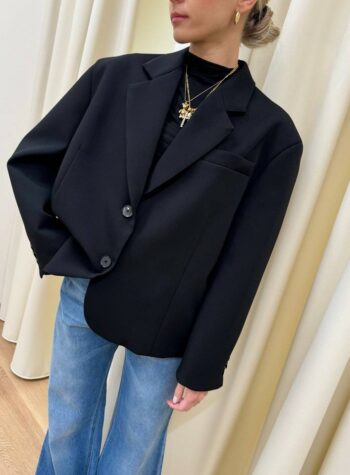 Blazer oversize cropped nero Vicolo Shop Online Blazer oversize cropped nero Vicolo
