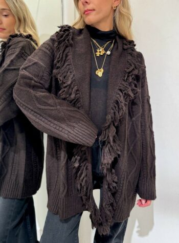 Shop Online Cardigan moro con frange Kontatto
