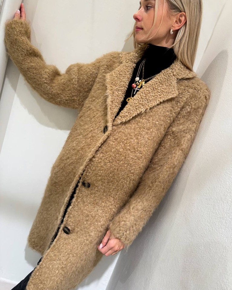 Cappotto teddy biscotto Kontatto Shop Online Cappotto teddy biscotto Kontatto