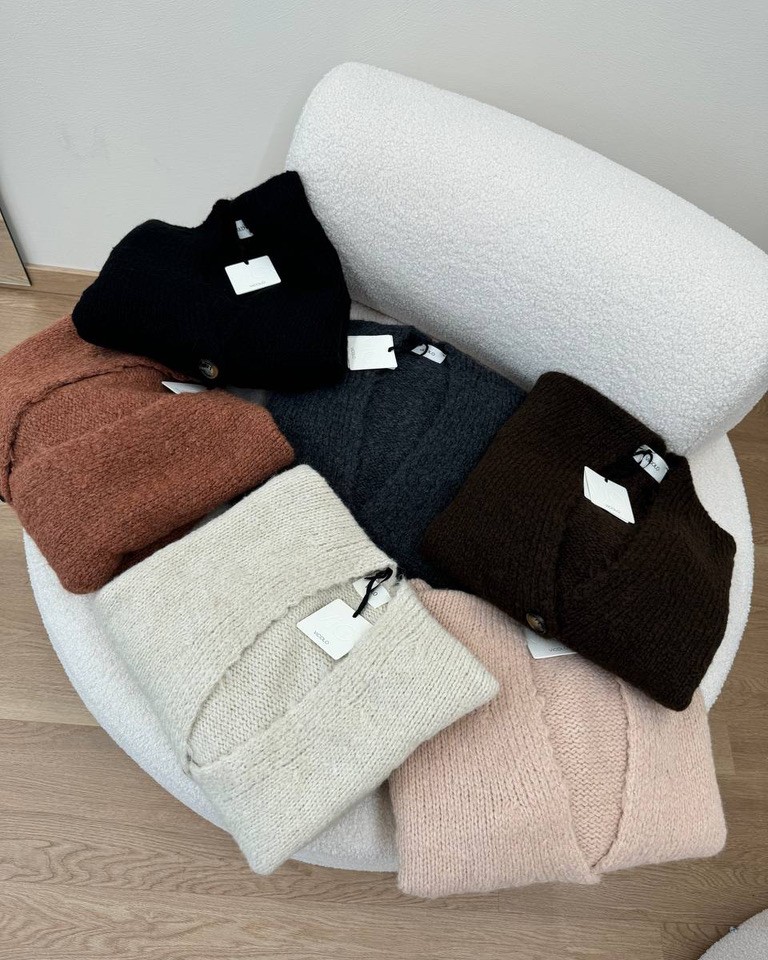 Cardigan oversize in maglia inglese antracite Vicolo Shop Online Cardigan oversize in maglia inglese antracite Vicolo
