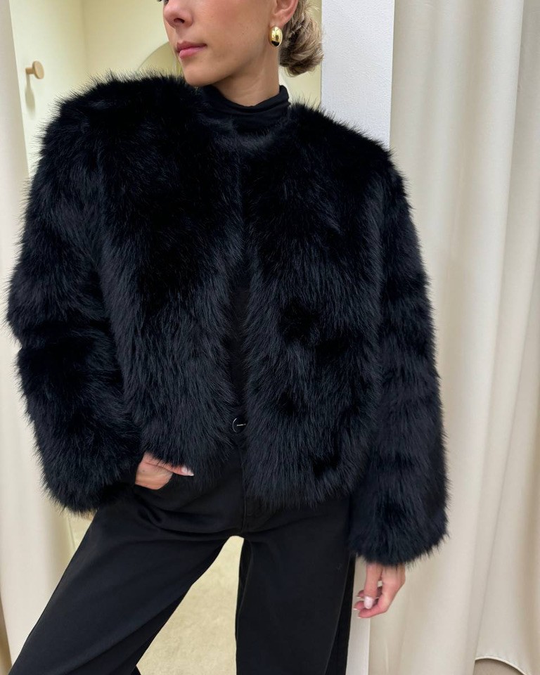 Eco pelliccia Sabrina nera girocollo Odì Odì Shop Online Eco pelliccia Sabrina nera girocollo Odì Odì