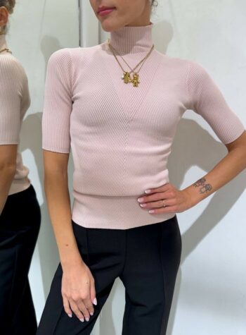 Shop Online Dolcevita motivi a coste rosa pastello Kontatto