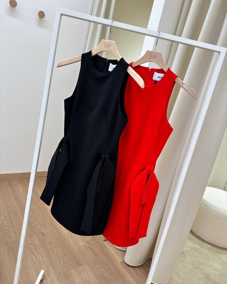Vestito Angri corto rosso con fiocchi Odì Odì Shop Online Vestito Angri corto rosso con fiocchi Odì Odì