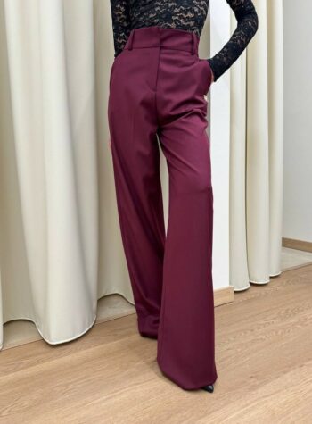 Shop Online Pantalone palazzo bordeaux Revise