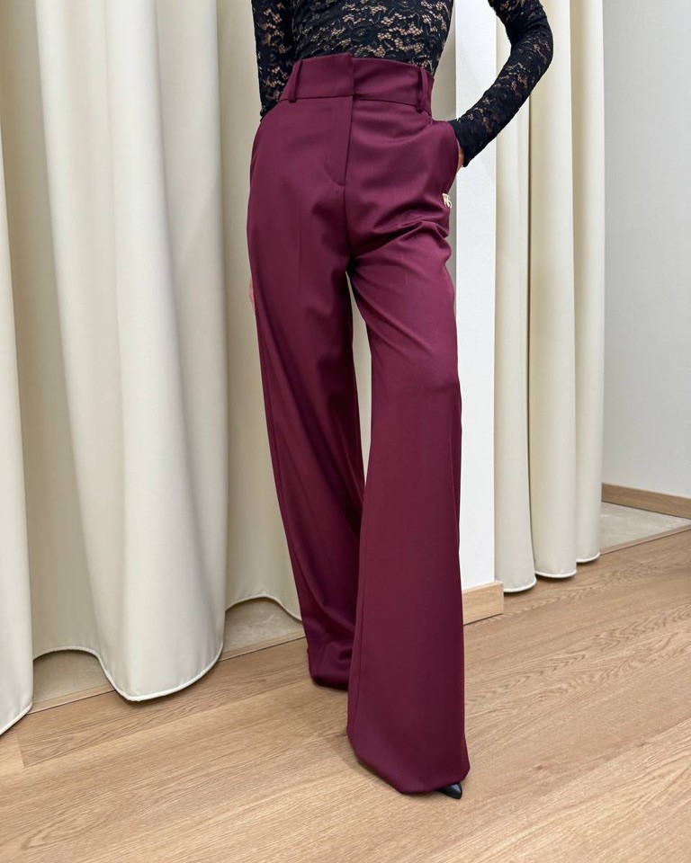 Pantalone palazzo bordeaux Revise Shop Online Pantalone palazzo bordeaux Revise