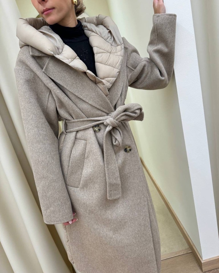 Cappotto imbottito beige mèlange Vicolo Shop Online Cappotto imbottito beige mèlange Vicolo