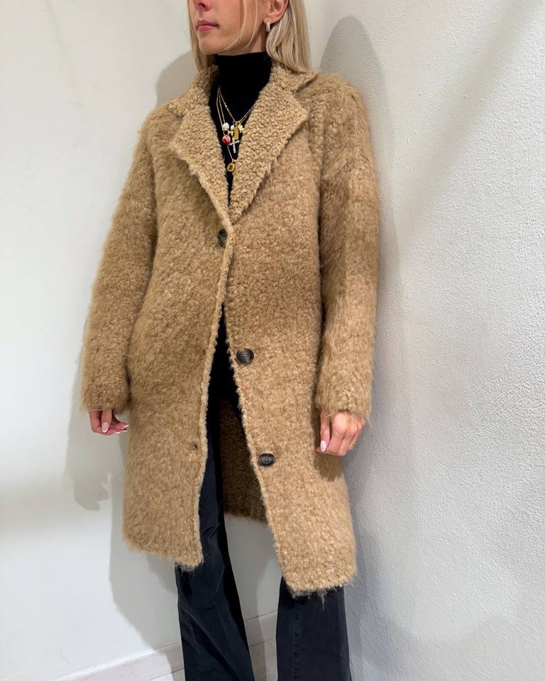 Cappotto teddy biscotto Kontatto Shop Online Cappotto teddy biscotto Kontatto