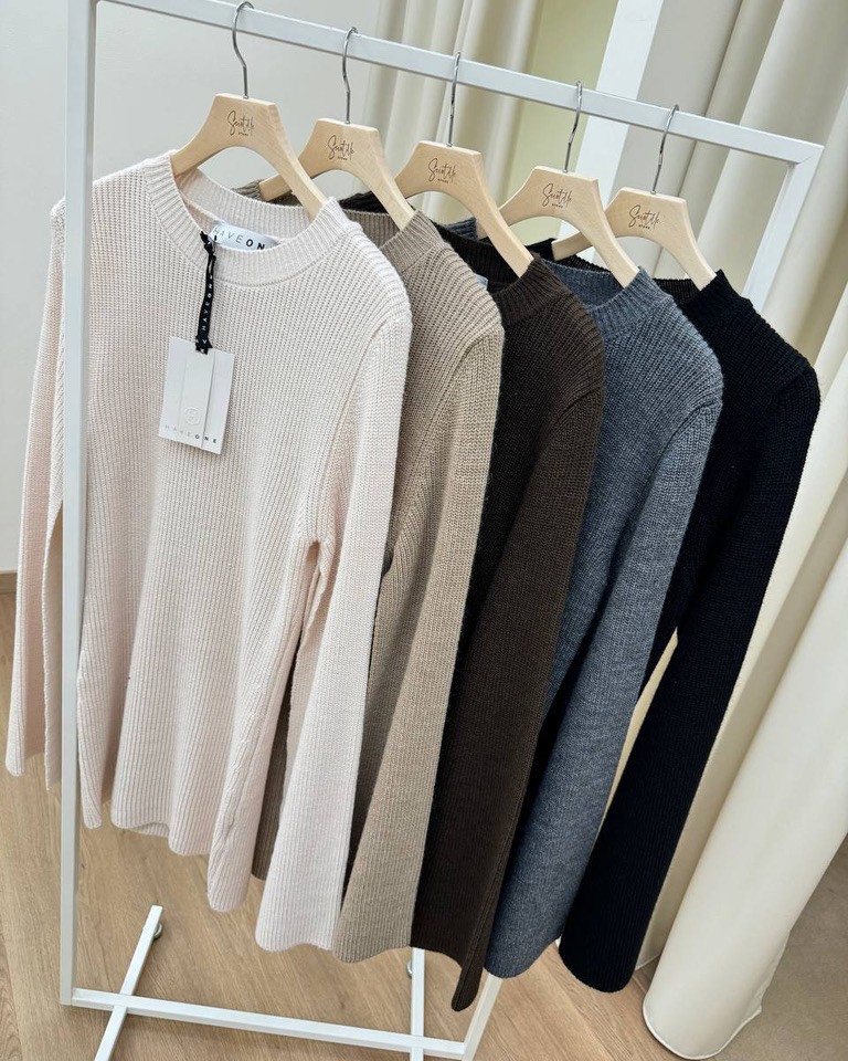 Vestito corto in maglia antracite manica aperta HaveOne Shop Online Vestito corto in maglia antracite manica aperta HaveOne